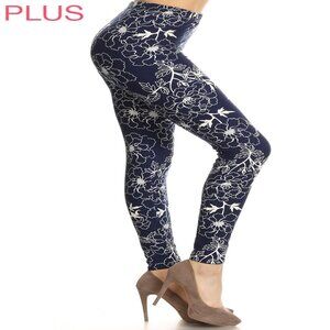 Womens XPlus One Size Fits 3X-5X Leggings Super Soft & Stretchy 1" elastic waist